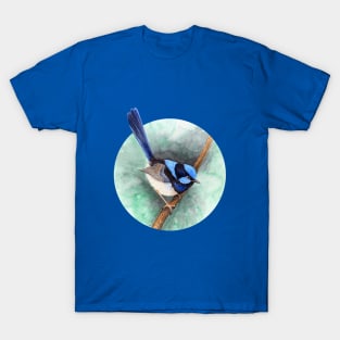 Superb Blue Fairy-Wren by Nadya Neklioudova T-Shirt